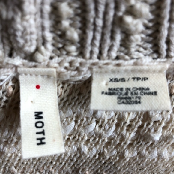 Anthropology Moth Textured Boho Split Back Vest XS/S - Picture 7 of 8